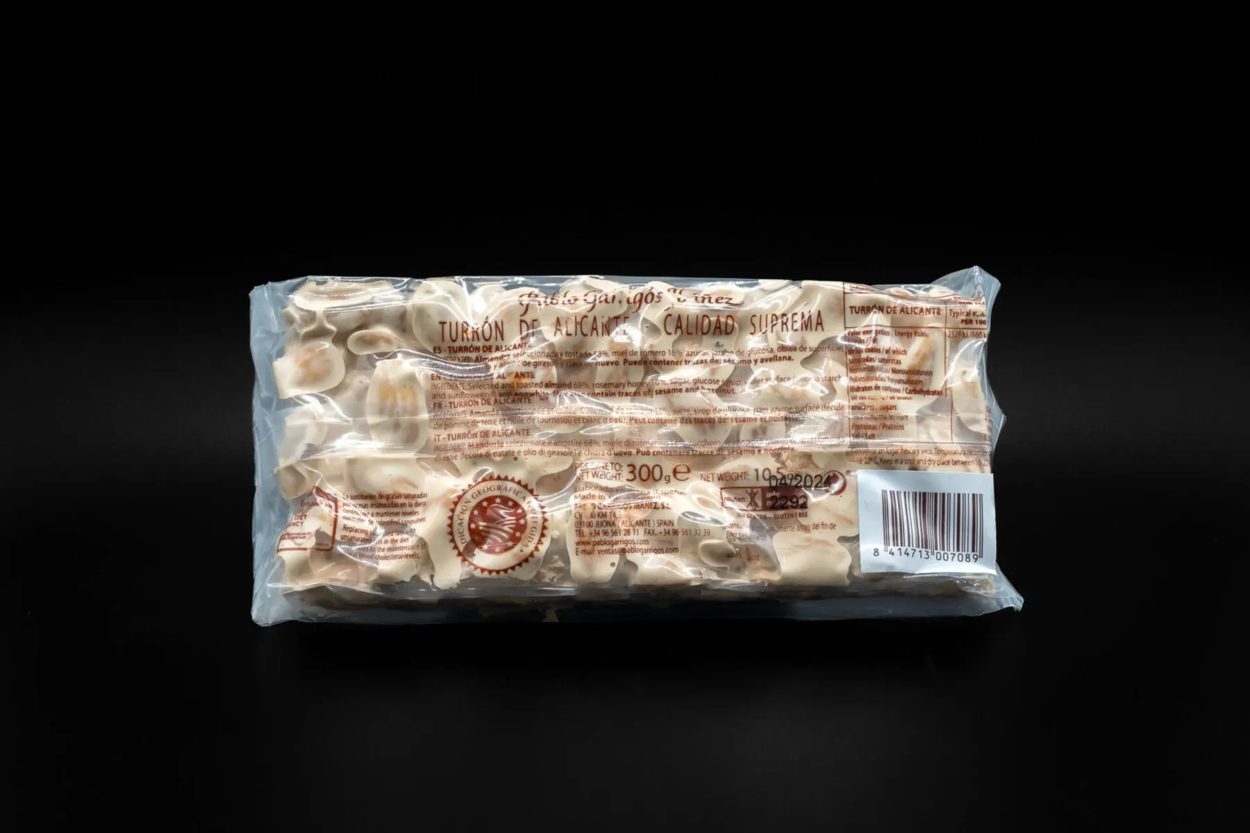Turrón de Alicante · Calidad Suprema · Pablo Garrigós Ibáñez