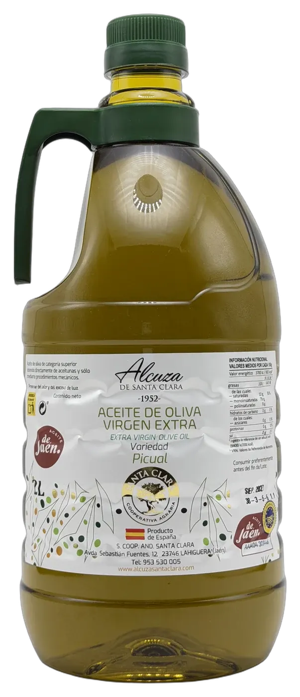 Aceite de oliva virgen extra Alcuza · Santa Clara · Picual · Garrafa de 2 L