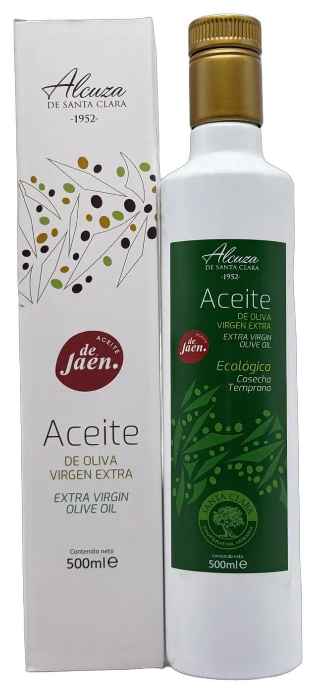 Aceite de oliva virgen extra Alcuza · Santa Clara · Picual ecológico · 500 ml
