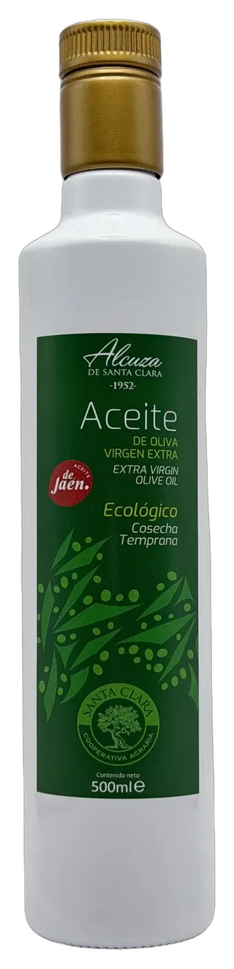 Aceite de oliva virgen extra Alcuza · Santa Clara · Picual ecológico · 500 ml