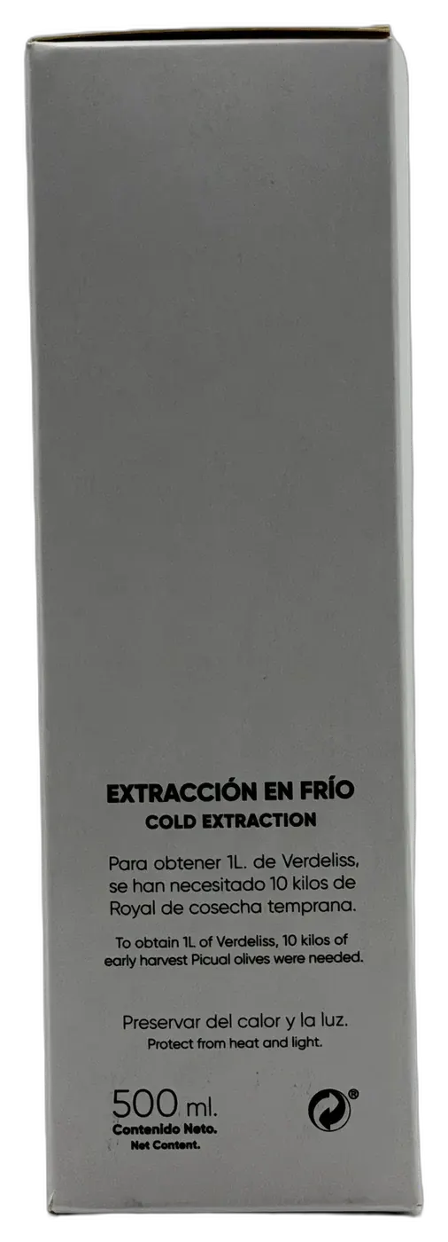 Aceite de oliva virgen extra Verdeliss 10 · Picual de cosecha temprana · 500 ml