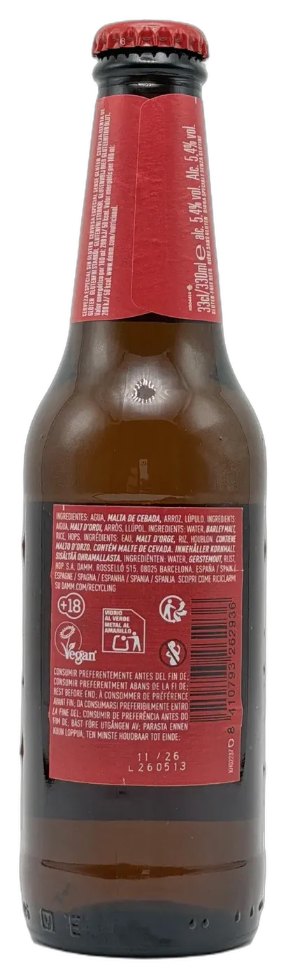 Daura Damm · Cerveza lager sin gluten · 33 cl