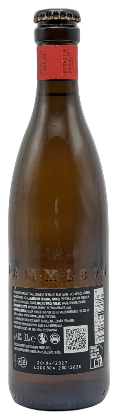 Inedit Damm · Cerveza de malta y trigo · 33 cl