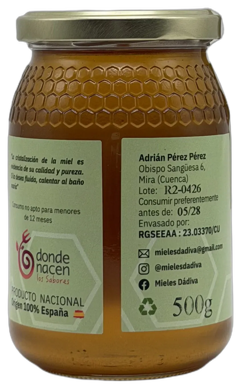 Miel cruda de autor · Dádiva · Adrián Pérez · 500 g